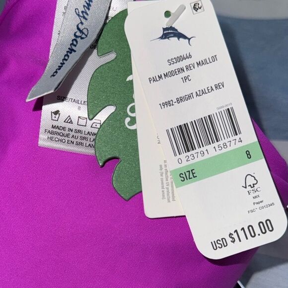 Tommy Bahama Women's Palm Modern
Reversible Maillot One Piece Swimsuit Size 8 - Picture 8 of 10